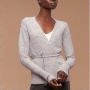 Aritzia Wrap Gigi Sweater Grey